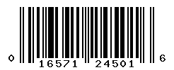 UPC barcode number 016571245016