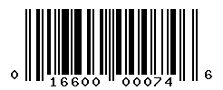 UPC barcode number 016600000746 lookup