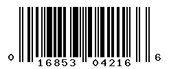 UPC barcode number 016853042166