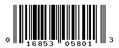 UPC barcode number 016853058013