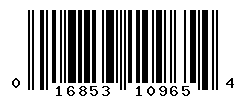 UPC barcode number 016853109654