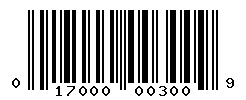 UPC barcode number 017000003009