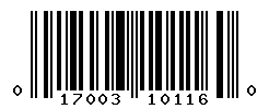 UPC barcode number 017003101160
