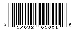 UPC barcode 017082010018