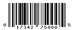 UPC barcode number 017342750005