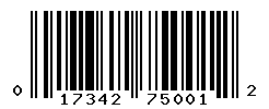 UPC barcode number 017342750012