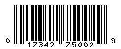 UPC barcode number 017342750029