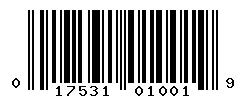 UPC barcode 017531010019