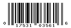 UPC barcode number 017531035616