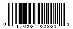 UPC barcode number 017600022011