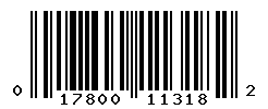 UPC barcode number 017800113182