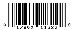 UPC barcode number 017800113229