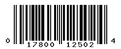 UPC barcode number 017800125024