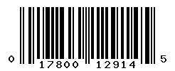 UPC barcode number 017800129145