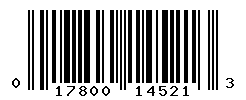 UPC barcode number 017800145213