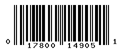 UPC barcode number 017800149051