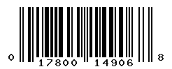 UPC barcode number 017800149068