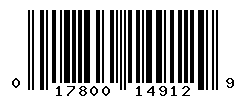 UPC barcode number 017800149129