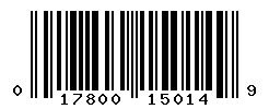 UPC barcode number 017800150149