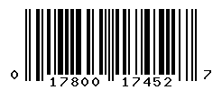 UPC barcode number 017800174527