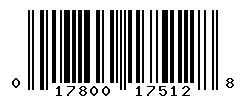 UPC barcode number 017800175128