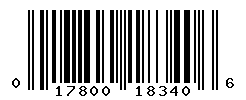 UPC barcode number 017800183406