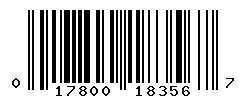 UPC barcode number 017800183567