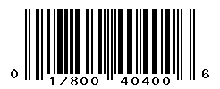 UPC barcode number 017800404006