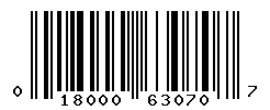 UPC barcode number 018000630707