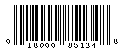 UPC barcode number 018000851348