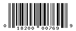 UPC barcode number 018200007699