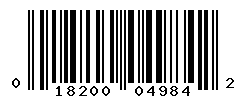 UPC barcode number 018200049842