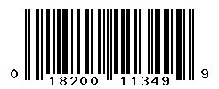 UPC barcode number 018200113499