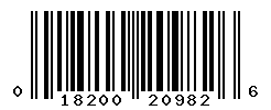 UPC barcode number 018200209826