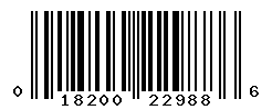 UPC barcode number 018200229886