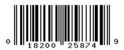 UPC barcode number 018200258749