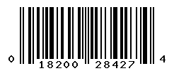 UPC barcode number 018200284274