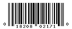 UPC barcode number 018208021710