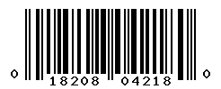 UPC barcode number 018208042180