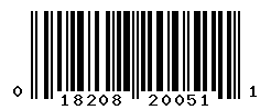UPC barcode number 018208200511