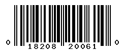 UPC barcode number 018208200610