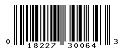 UPC barcode number 018227300643