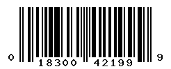 UPC barcode number 018300421999