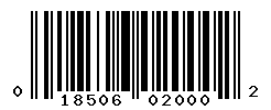 UPC barcode number 018506020002