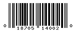 UPC 018705140020 barcode image