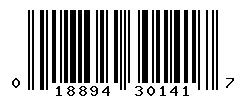 UPC 018894301417 barcode image