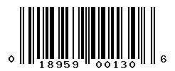 UPC barcode number 018959001306