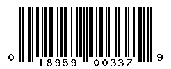 upc 018959003379 barcode image