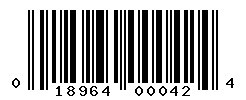 UPC barcode number 018964000424