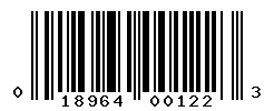 UPC barcode number 018964001223